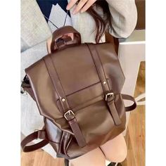 Tavimart Japanese JK Uniform Style School Backpack Women Autumn New Vintage Brown Bag College Student Classroom Backpacks Casual Brown Satchel For Students, Vintage Satchel Backpack With Large Capacity, Retro Brown Leather Backpack For Daily Use, Vintage Brown Backpack With Large Capacity, Brown Large Capacity School Backpack, Large Capacity Brown Satchel For Students, Retro Brown Backpack For School, Large Capacity Brown Leather Backpack, Brown Large Capacity Satchel For Students