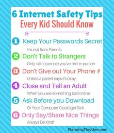 the 6 internet safety tips every kid should know info from pinter to parent - in - law