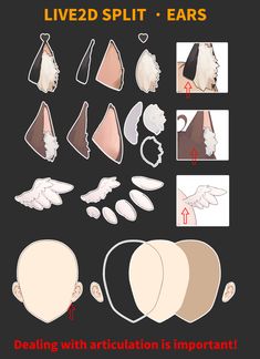 the instructions for how to make an ear shaped object with paper and glue on it