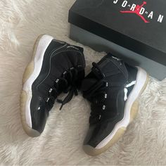 Retro Jordan 11 Great Condition Pre Own Worn A Couple Times Comes With Box Size 6.5 Shoes Jordan, Jordan Black, Jordan 11 Retro, Jordans For Men, Jordan 11, Jordan Retro, Jordan Shoes, Mens Shoes Sneakers, A Couple