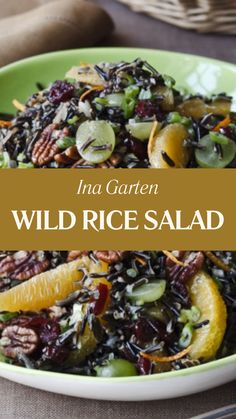 Ina Garten Wild Rice Salad Quinoa Wild Rice Recipes, Wild Rice Salad With Cranberries, Wild Rice Salads, Chicken And Wild Rice Salad, Wild Rice Sides, Wild Rice Dishes, Wild Rice Salad Recipe Cold, Wild Rice Salad Recipe, Black Eyed Pea Salad