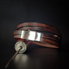 With double wrist wrapping it emphasizes luxury. You can attach it over a long sleeve and the harmony of the whole will elegantly step in front. A pin in a button function ensures reliable fixing. Leather Bracelet For Men, Handmade Leather Bracelets, Wrist Wrap, Stylish Bracelet, Men's Bracelet, Men Jewelry, Bracelet For Men, Personalized Bracelets, Bracelet Handmade