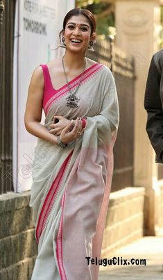 Nayantara In Saree, Nayanthara Saree, Blouse Designs Wedding, Nayanthara In Saree, Saree With Designer Blouse, South Indian Wedding Saree, Sleeveless Blouse Saree, Elegant Sarees, Sabyasachi Sarees