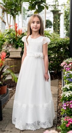 Fairy Godmother #1732W - White Elegance First Communion Dresses Catholic White, 1st Communion Dresses Catholic, First Communion Dresses Catholic Simple, First Communion Dresses For Teens, Confirmation Dresses White Catholic, First Communion Outfit For Mom, Catholic Confirmation Dresses, Communion Dresses Catholic, First Communion Dresses Catholic