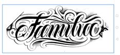 the word fanatic written in black ink on a white paper with a blue border