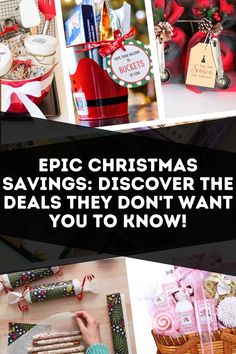 a collage of christmas items with the words epic christmas savings discovering the details they don't want you to know