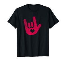 PRICES MAY VARY. I love you hand sign tee for deaf community. Say "I love you" in American Sign Language (ASL) and send a message of love to all who surround you Perfect gift! Makes a great festival or music concert tee as well. Lightweight, Classic fit, Double-needle sleeve and bottom hem I Love You Signs, Dart Shirts, Asl Sign Language, Asl Signs, Hand Sign, Message Of Love, Queen Shirts, American Sign Language, You Perfect