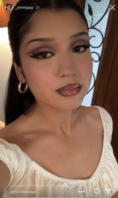 90s Latina Makeup, No Lashes Makeup Look, No Lashes Makeup, Lashes Makeup Look, 90s Latina, Bright Red Dress, Latina Makeup, Cool Makeup Looks, Pinterest Makeup