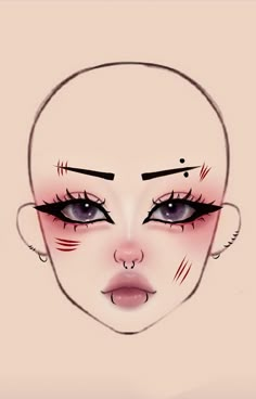 Simple Cute Halloween Makeup, Makeup Halloween Simple, Makeup Looks Drawing, Makeup Ideas Drawing, Makeup Tutorials Step By Step, Make Up Guide, Asian Makeup Tutorials