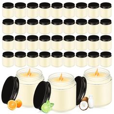 a set of candles with different types and sizes