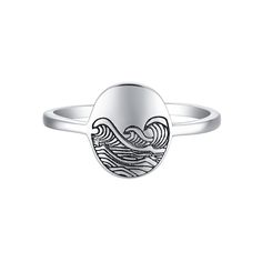 PRICES MAY VARY. Quality: This dainty ring is made from solid sterling silver w/ 925 stamp and printed with patterns of waves. Tarnish resistant. Comfort Fit Design. Extremely hard. Free of lead and nickel, And is hypoallergenic to sensitive skin. Design: It can be A self-reminder ring, You’ve survived too many storms to be bothered by raindrops. It can also be A Mother daughter ring or A Meaningful promise ring to my wife/mom/daughters/friends, This ring stands for the ebbs and the flows of lif Mother Daughter Rings, Daughter Ring, Rings Dainty, Skin Design, Wave Ring, Graduation Gifts For Her, Cool Gifts For Women, Self Reminder, Friends Mom