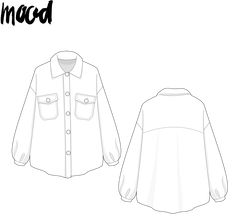 a drawing of a jacket with buttons on the front and back, shown in black and white