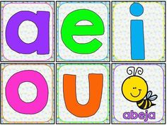 an alphabet game with the letters e, i, v and u in different colors