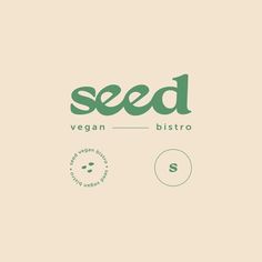 the seed logo is shown in green on a beige background, and there are other logos above it