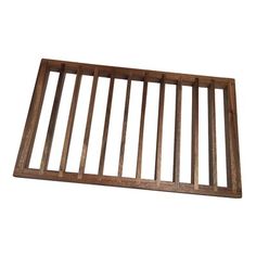 a wooden grate is shown against a white background