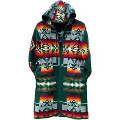 Gorgeous, Rare Vintage Pendleton Woolen Mills Beaver State Aztec Blanket Coat. Near Impossible To Find These Hooded Pieces. No Size Tag Best Fit Women’s Size Small (See Measurements) Made In Portland, Oregon Usa Wool Long 3/4 Length Buttons Are For Appearance Only Colors: Forest Green Ivory White Gray Red Orange Yellow Brown Black Approximate Measurements: Pit To Pit (Across Back) 21” Length (Shoulder To Hem) 35 Arm (Shoulder To Cuff) 21” Condition: Vintage, Good Some Unraveling And Fraying Of H Blanket Western, Aztec Blanket, Barn Coat, Pendleton Jacket, Pendleton Woolen Mills, Blanket Coat, Oregon Usa, Vintage Boots, Ivory White