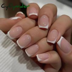 44224555286745 Nails Rose, Nagel Tips, French Nail Designs, Diy Nail Art, Stick On Nails, French Tip Nails, Short Acrylic Nails, Artificial Nails, Square Nails