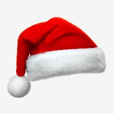 a red and white santa hat on a white background