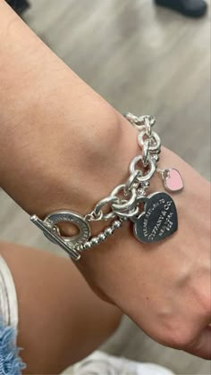 tiffanny and co jewelry dupe | tiffanny and co silver bracelet | tiffany and co silver bracelet with heart | #tiffanyandco #bracelet Tiffany N Co Bracelets, Tiffany And Co Bracelet Aesthetic, Tiffany Co Bracelet, Tiffany Toggle Bracelet, Tiffany And Co Heart Bracelet, Tifanny Co Bracelet, Tiffany And Co Charm Bracelet, Tiffany And Co Bracelet Stack, Tiffany Stack