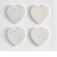 marble heart coasters set of 4