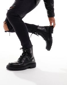 Shoes, Boots & Sneakers by Pull&Bear Time for a reboot Lace-up and zip-side fastening Round toe Chunky sole Molded tread Combat Boots Men, Modest Dresses Fashion, Platform Boots Chunky, Black Platform Boots, Lace Up Combat Boots, Tactical Boots, Boots Sneakers, Military Boots, Black Platform