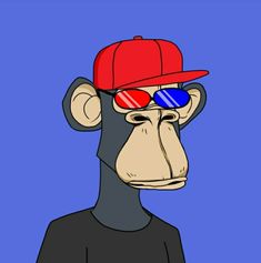 a cartoon monkey wearing sunglasses and a red hat with shades on it's face