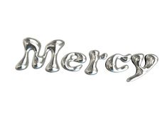 the word merry spelled in metal letters on a white background