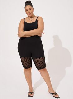 11 Inch Signature Waist Mesh Flocked Bermuda Bike ShortPlus Size 11 Inch Signature Waist Mesh Flocked Bermuda Bike Short, DEEP BLACK Cute Bathing Suits, Bathing Suit Covers, Tall Girl, Deep Black, Bottom Clothes, Bike Shorts, Nice Tops, Flocking, Bathing Suits