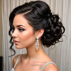 imagezela 1girl, earrings, jewelry, black_hair, solo_focus, long_hair, bare_shoulders, lips, curly_hair, looking_at_viewer, hair_ornament, realistic, looking_back, off_shoulder, nose, formal, snowflake_hair_ornament, blurry, eyelashes, makeup #prom #promhairstyles # #promblackhairstyle #imagezela #imagezela #blackhairstyles #westenhairstyle #bridalhairstyleideas #fashion #promhairstylesprincesses #promhairs #prom #brownskingirl #newhairstyle #haircolor #partyhair #weddinghairs #bridalhairstylist Bridal Hairstyle Black Hair, Wedding Hair Styles For Black Hair, Black Hair Wedding Styles Brides, Black Long Hair Wedding Styles, Side Part Updo Wedding, Hairdos For Medium Length Hair Formal, Bridal Hair For Veil, Hairstyles With Off The Shoulder Dress, Wedding Up Do Brunette