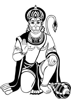 Hanuman Black And White, Hanuman Clipart, Hanuman Black, Hanuman Vector, Hanuman Png, Hanuman Drawing, Hanuman Tattoo, Black And White Png, Shadi Card