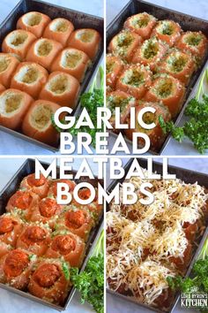 Garlic Bread Meatball, Breaded Meatballs, Homemade Garlic Butter, Meatball Recipes Easy, Cheese Baked, Football Food, The Bomb, Dinner Rolls, Garlic Butter