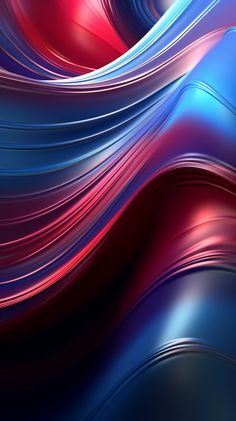 an abstract blue and red background with wavy lines