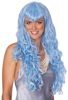 Description The charm and elegance of a mermaid are incomparable. This beautiful long flowing curly wig with bangs complements your mermaid costume flawlessly. Holding the crowd spellbound becomes a breeze with this captivating wig. Product Features: Features blue long flowing curly wig Add to any mermaid costume for a finished look Ideal for Halloween parties, cosplay, concerts, theme parties, or any other occasion Dimensions: One size fits most adults Material(s): synthetic fibers Note: costume not included Product Specifications Weight Width Height Depth 1.00 LBS 1.00" 1.00" 1.00" Mermaid Wig, Mullet Wig, Mermaid Halloween, Blue Wig, Wig Hat, Bob Lace Front Wigs, Halloween Wigs, Frontal Hairstyles, Blue Mermaid