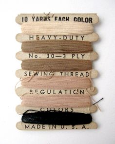 four skeins of different colored thread on a white surface with text that reads 10 yards each color heavy duty heavy duty no 30 - 3 ply sewing thread