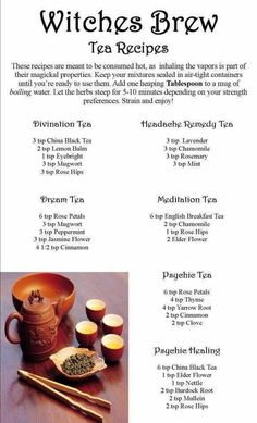 the recipe for witches brew is shown