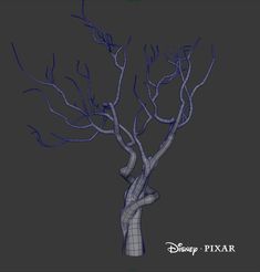 a drawing of a tree with no leaves on it and the words disney pixar