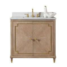 Modern History Noelle Vanity - The Well Appointed House Transitional Powder Bath, Transitional Powder Room Ideas, Spain Bathroom, Half Bath Vanity, Restoration Hardware Vanity, Powder Room Vanities, Transitional Powder Room, Bathroom Downstairs, Cornice Design