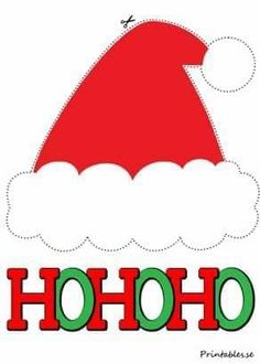 a santa hat with the word hoho on it to be cut out from paper