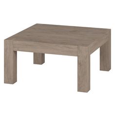 a square wooden table with two legs