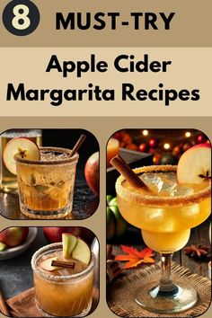 an apple cider margarita recipe is shown