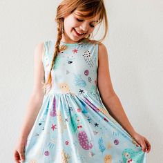 The Perfect Dress For School, Special Occasions, And Everyday Play! Scoop Back And Ballet Neckline Make Getting Dressed A Breeze. Full Skirt Makes Twirling Extra Fun. Super Soft Fabric Stays Bright Wash After Wash. Features Under The Sea Theme Including Mermaids, Narwhals And More. Instructions: Wear-Twirl-Repeat Fit & Fabric & Care: True To Size (Resists Wrinkles And Shrinkage) Polyester/Spandex Blend Wash Cold, Tumble Dry Low Or Lay Flat To Dry Girls Mermaid Costume, Dress For School, Whale Dress, Pink Toddler Dress, Mila Rose, 12 Month Dress, Toddler Flower Girls, Pretty Little Dress, Happy As A Clam