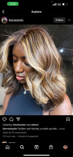 Dimensional Blonde Black Women, Black Woman With Highlights, Blond Balayage Black Women, Dark Skinned Blonde Hair, Honey Blonde Vs Ash Blonde, Honey Blonde Ombre Hair On Black Women, Beyoncé Blonde Hair, Spring Hair Color For Black Women, Highlighted Bob Black Women