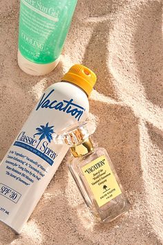 Smells like sunscreen and summer. This nostalgia-inspiring perfume from Vacation mixes classic sunscreen notes of coconut, banana, pineapple and orange blossom, with classic poolside notes of pool water, pool toys and swimsuit lycra. Feel like you’re on a beach vacation any time, anywhere. **The Scent:** The classic sunscreen-inspired scent, with fruity undertones and salty notes. **Fragrance Notes:** **Top:** Petitgrain essence, Coconut water, Coconut milk **Heart:** Bergamot, Solar Musk, Banan Vacation Sunscreen, Beach Perfume, Coconut Oil Mask, Boy Smells, Summer Perfume, Water Pool, Best Sunscreens, Beauty And Skincare, Pool Toys