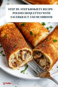 Crispy, savory, and full of flavor, this Polish Krokiety recipe is a traditional favorite! Stuffed with sauerkraut and mushrooms, these breaded crepes are perfect for holidays or a comforting meal.