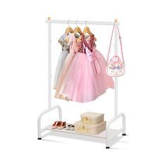 【Kids Dress Up Rack】Kids clothes rack is designed for 3-6-year-olds children, allowing them to easily reach their dress up clothes, fostering child's independence and tidy habits, Size of Baby Clothing Rack : 32"W x 12"D x 45"H; 【Heavy Duty And Secure】: Short clothing rack use U-shape base metal structure for stronger support, make toddler clothing rack that hold up to 20-30 hangers of princess dresses, when sturdy wardrobe rack hold kids dress up clothes, shoes and stuffs up to 50lbs, kids cost Dress Up Rack, Lamb Clothes, Sleeping Lamb, Toddler Dress Up, Kids Clothing Rack, Clothes Hanger Rack, Kids Dress Up, Clothes Rail, Rack Storage