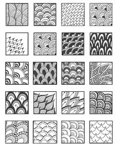 an image of different patterns in black and white