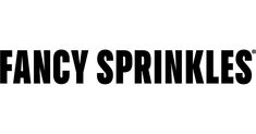 the words fancy sprinkles are in black and white on a white background