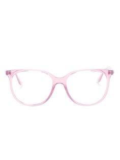 light pink acetate translucent design square frame clear lenses logo plaque at the arm straight arms curved tips All glasses from FARFETCH are sold as non-prescription frames. These glasses come with a protective case. Pink Glasses, Pink Reading Glasses, Lens Logo, Wardrobe Edit, Iconic Bags, Demi Fine Jewelry, Fine Earrings, Glasses Accessories, Accessories Branding