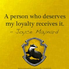 a person who deserves my royalty receives it - joyce manard quote on yellow background