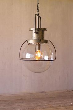 a light fixture hanging from the ceiling